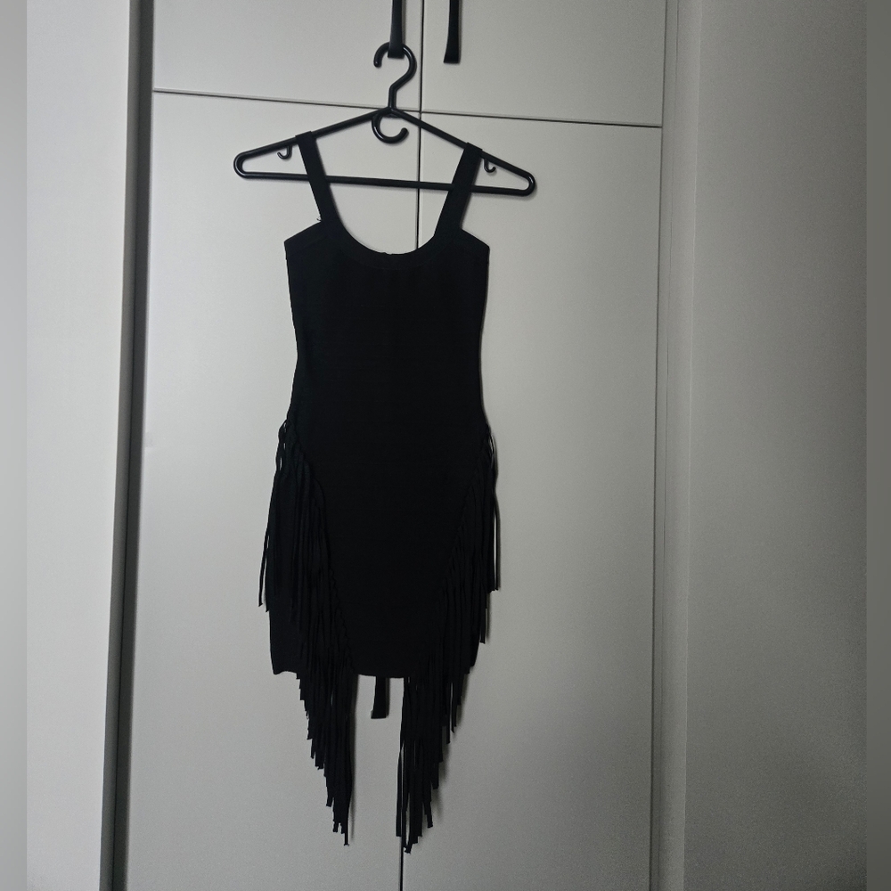 Marciano | Black Fringe Mini Dress Size XXS